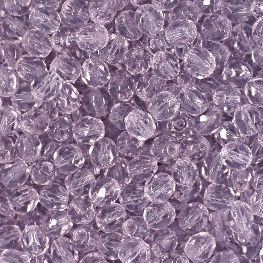 Manumi české broušené korálky 4mm Light Amethyst - 225 ks