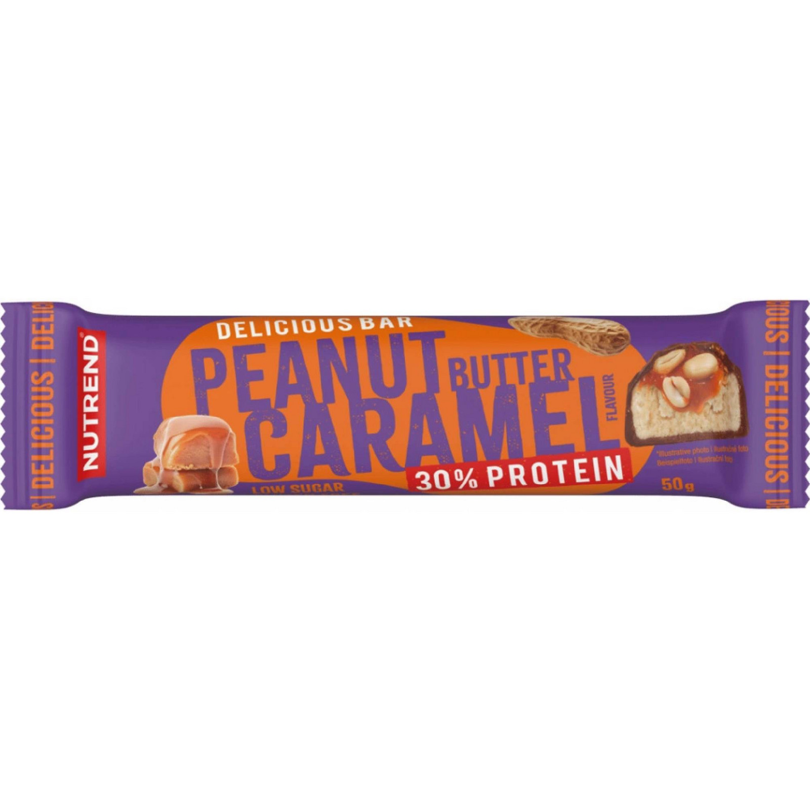 Nutrend Delicious Bar 50g Příchuť: Arašídové máslo & karamel v mléčné čokoládě