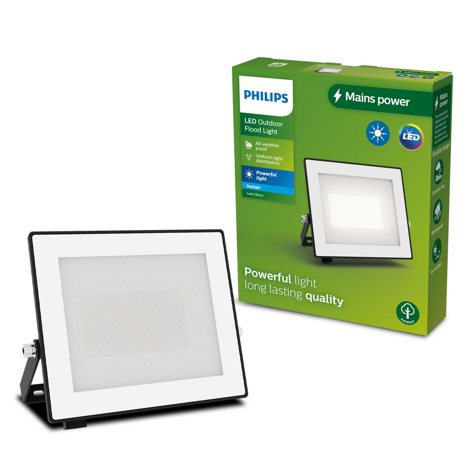 Reflektor LED Svítidlo Reflektor 30W 3200lm 5000K IP65 černá Lois Philips PHSNAS0230
