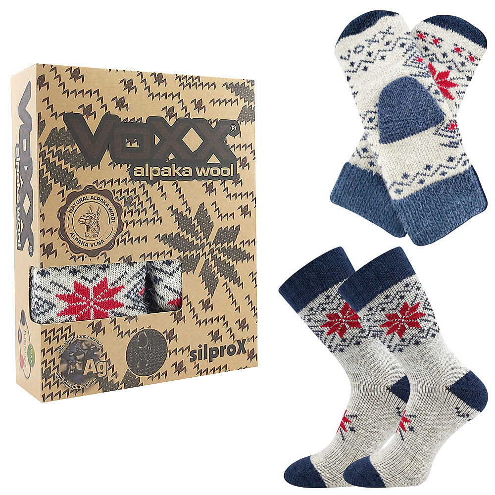 Ponožky vlněné unisex Voxx Alta set - béžové, 39-42