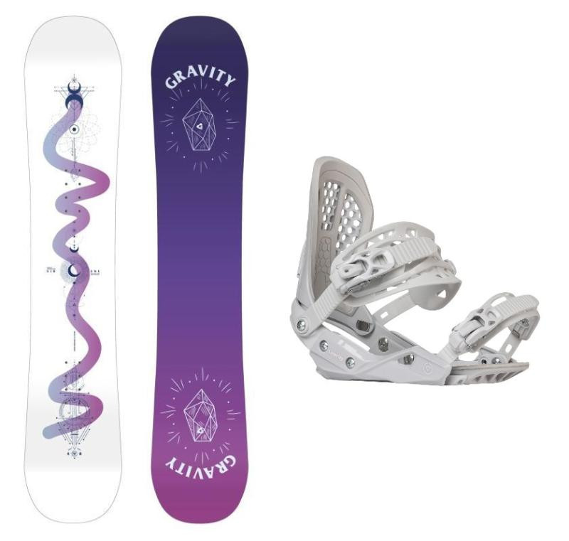 Gravity Sirene White 24/25 dámský snowboard + Gravity G2 Lady white vázání