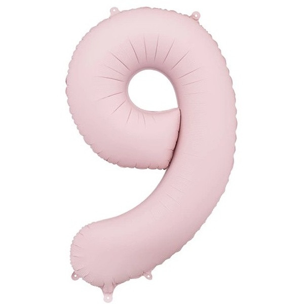 Balónek fóliový číslo 9 světle růžová 86 cm