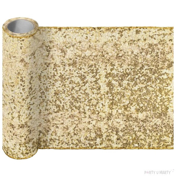 Šerpa na stůl flitrová zlatá 30x500cm