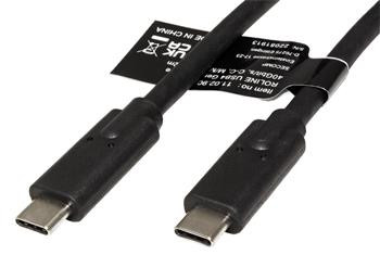 Roline USB4 40Gbps kabel USB C(M) - USB C(M), PD 100W, 0,8m, černý