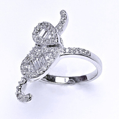 Stříbrný prsten s čirými zirkony, prsten ze stříbra, 4,64 g