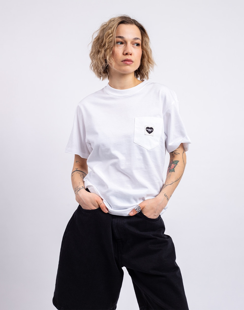 Carhartt WIP W' S/S Pocket Heart T-Shirt White/Black M