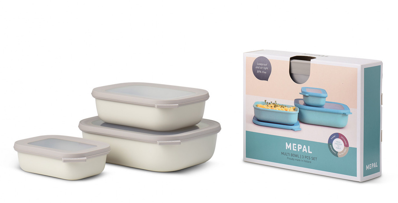 Mepal Set misek Cirqula Rectangular Nordic White 500 +1000 +2000 ml