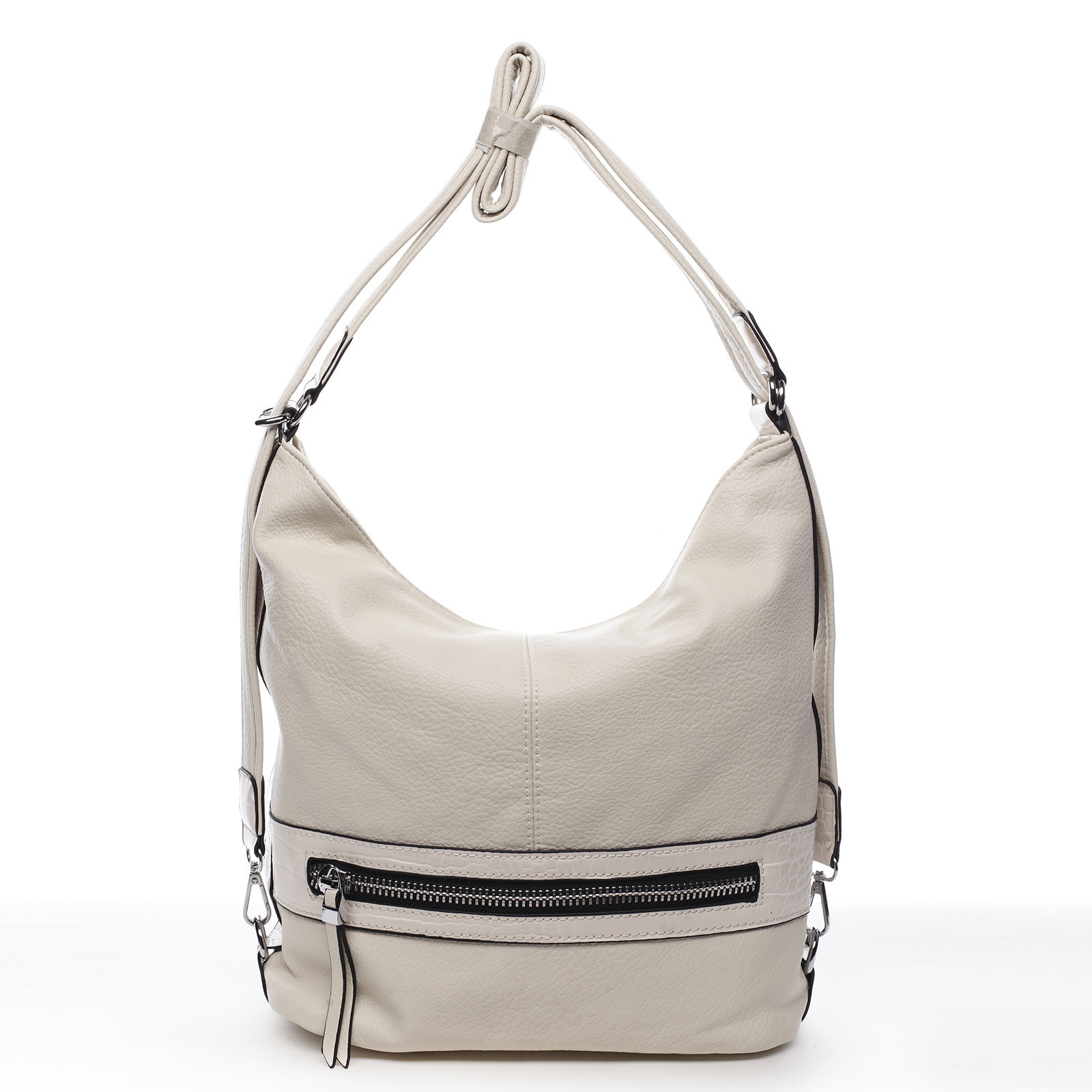 Praktická dámská koženková taška/batoh Hervé krémová