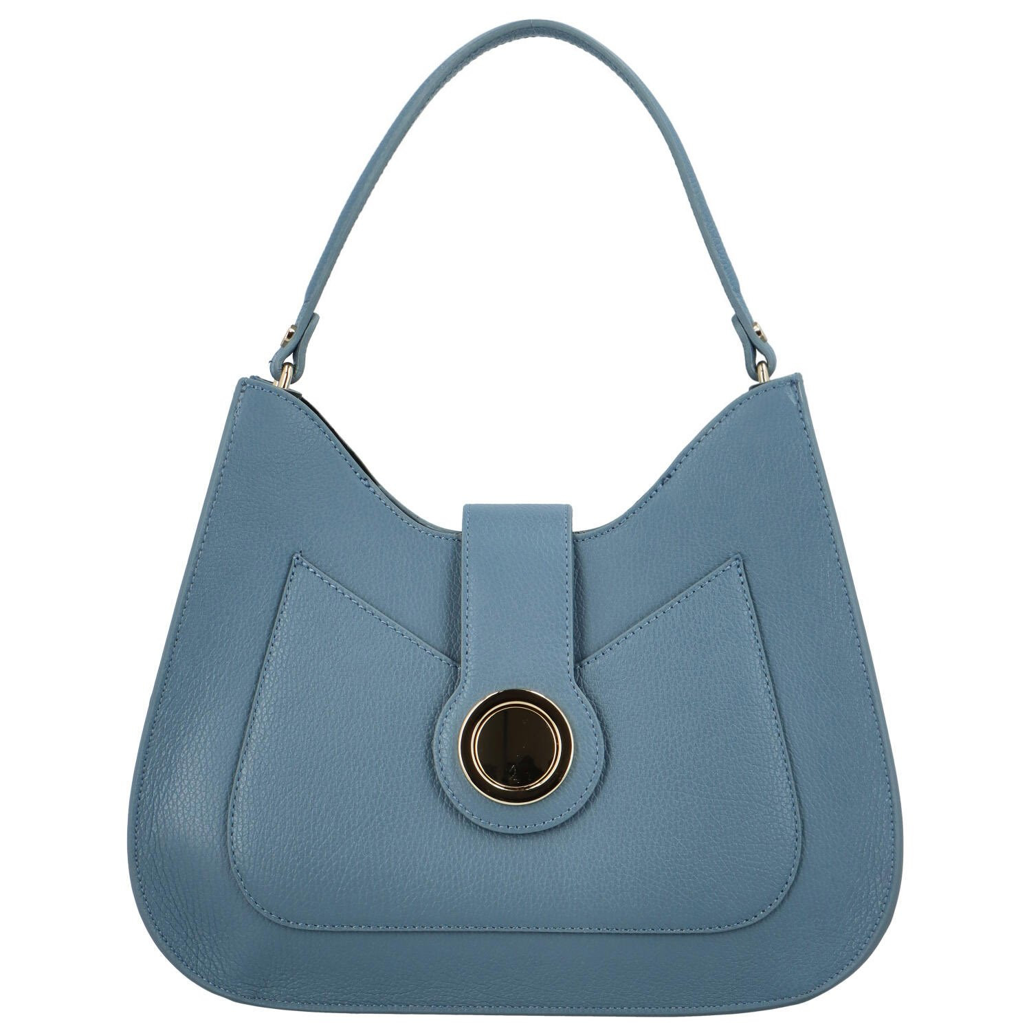 Dámská kožená kabelka na rameno džínová modrá - Delami Vera Pelle Andaroi modrá