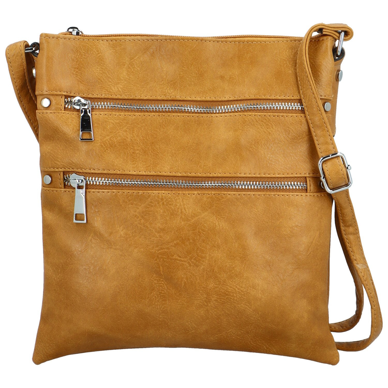 Stylová dámská koženková crossbody kabelka Melisandra, žlutá