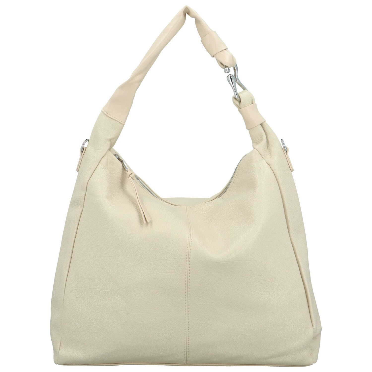 Trendy dámská koženková kabelka na rameno Leanda, krémová