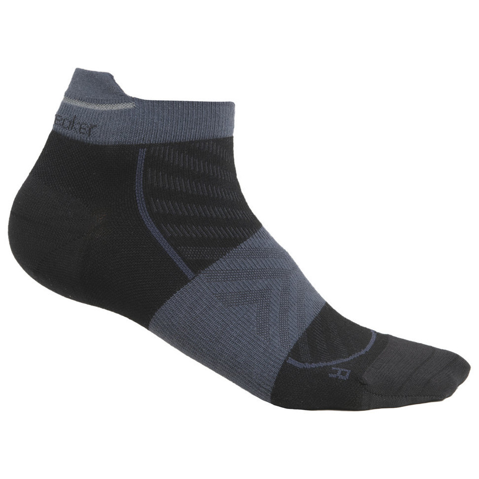 Dámské ponožky Icebreaker W Mer Run+ Ultralight Micro Velikost ponožek: 38-40 / Barva: černá/šedá
