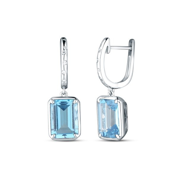 Náušnice s topazem 334-957-BT6067 4.55g