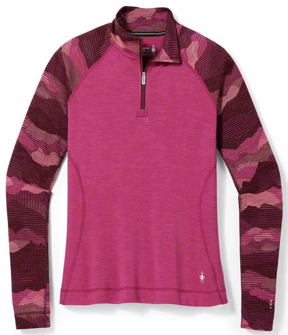 Smartwool W CLASSIC THERMAL MERINO BL PTTRN 1/4 ZB festive fuchsia mountain scape Velikost: L 196011493242
