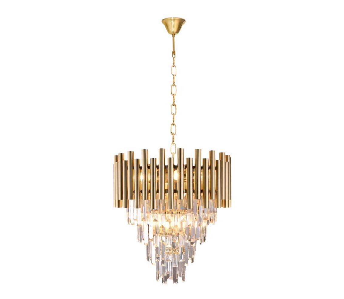 Křišťálový lustr na řetězu MADISON 9xE14/40W/230V zlatá