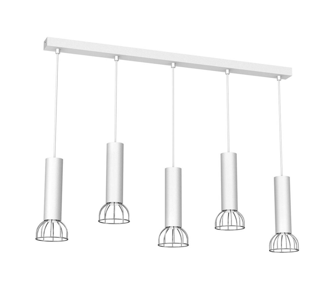 Lustr na lanku DANTE 5xGU10/25W/230V bílá/lesklý chrom