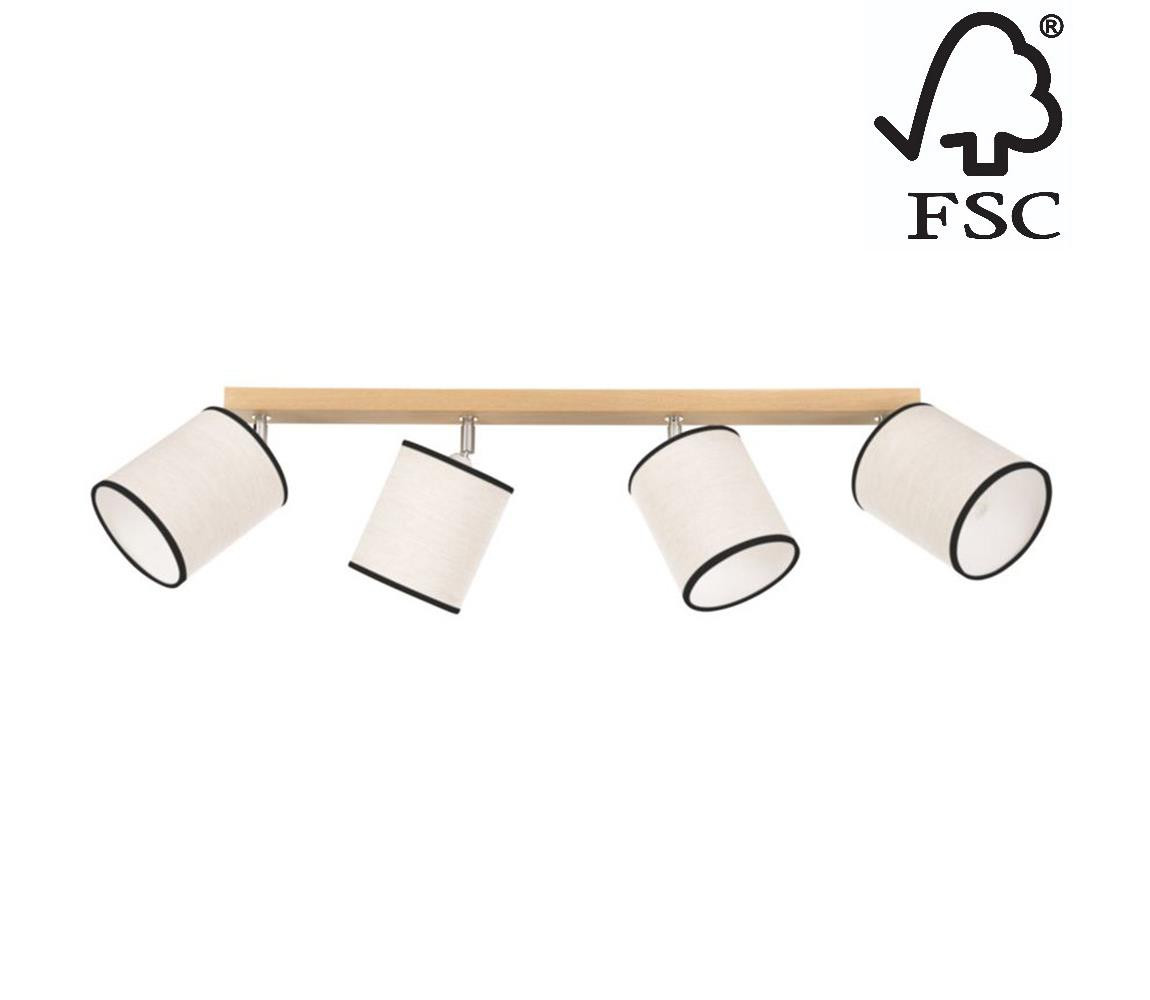 66791474 - Stropní bodové svítidlo BOHO 4xE27/25W/230V dub