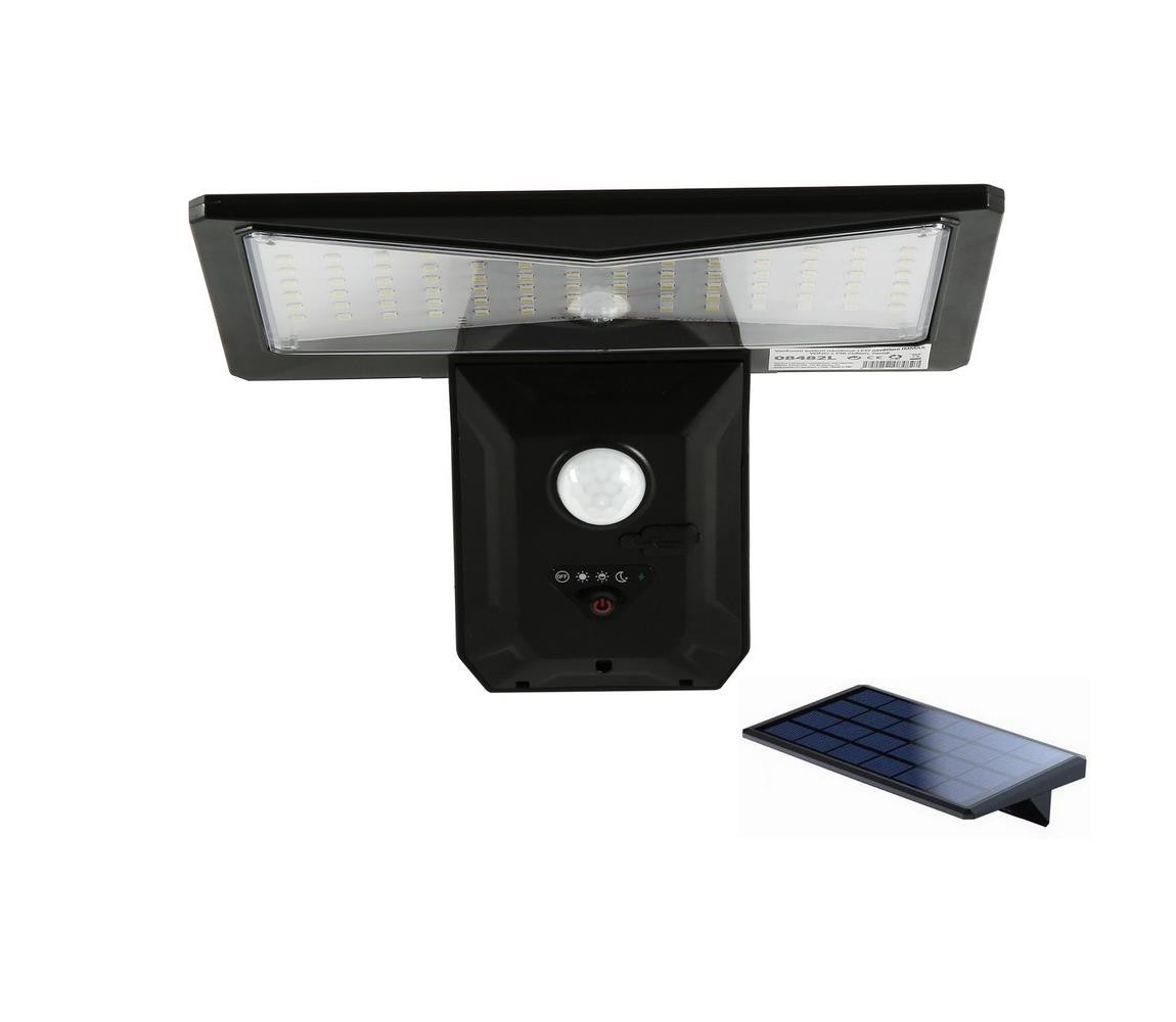 08482L-LED Solární nástěnné svítidlo se senzorem LED/2,6W/5,5V IP65 černá