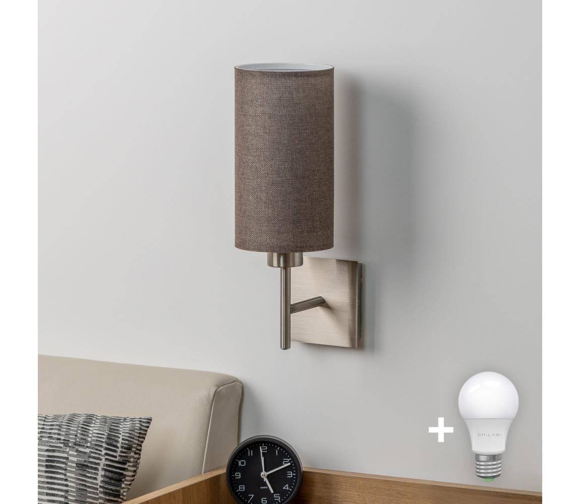 Eglo Eglo - LED  Nástěnné svítidlo TUNJA 1xE27/60W/230V matný chrom/hnědá