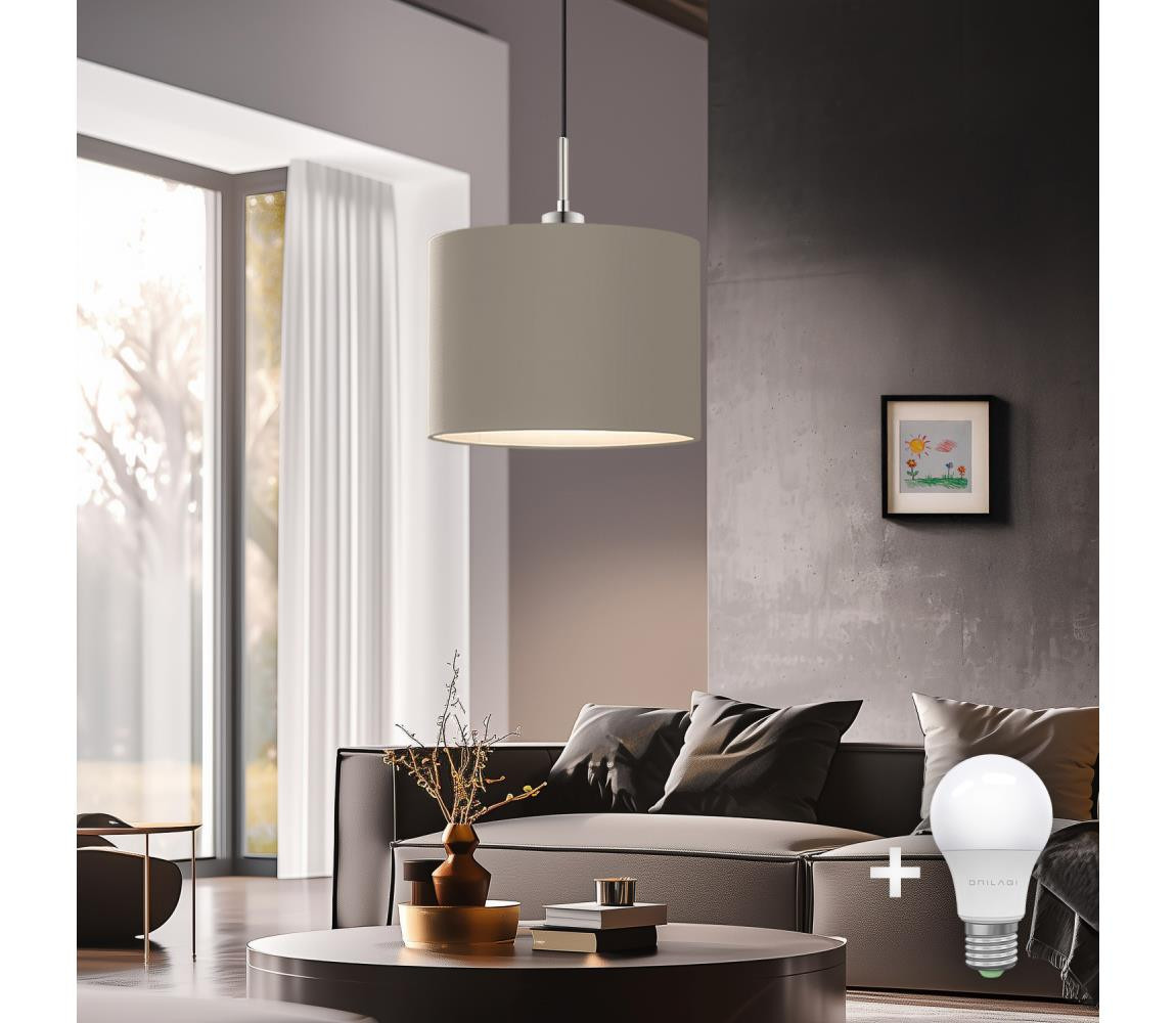 Eglo Eglo - LED  Lustr na lanku TUNJA 1xE27/60W/230V taupe