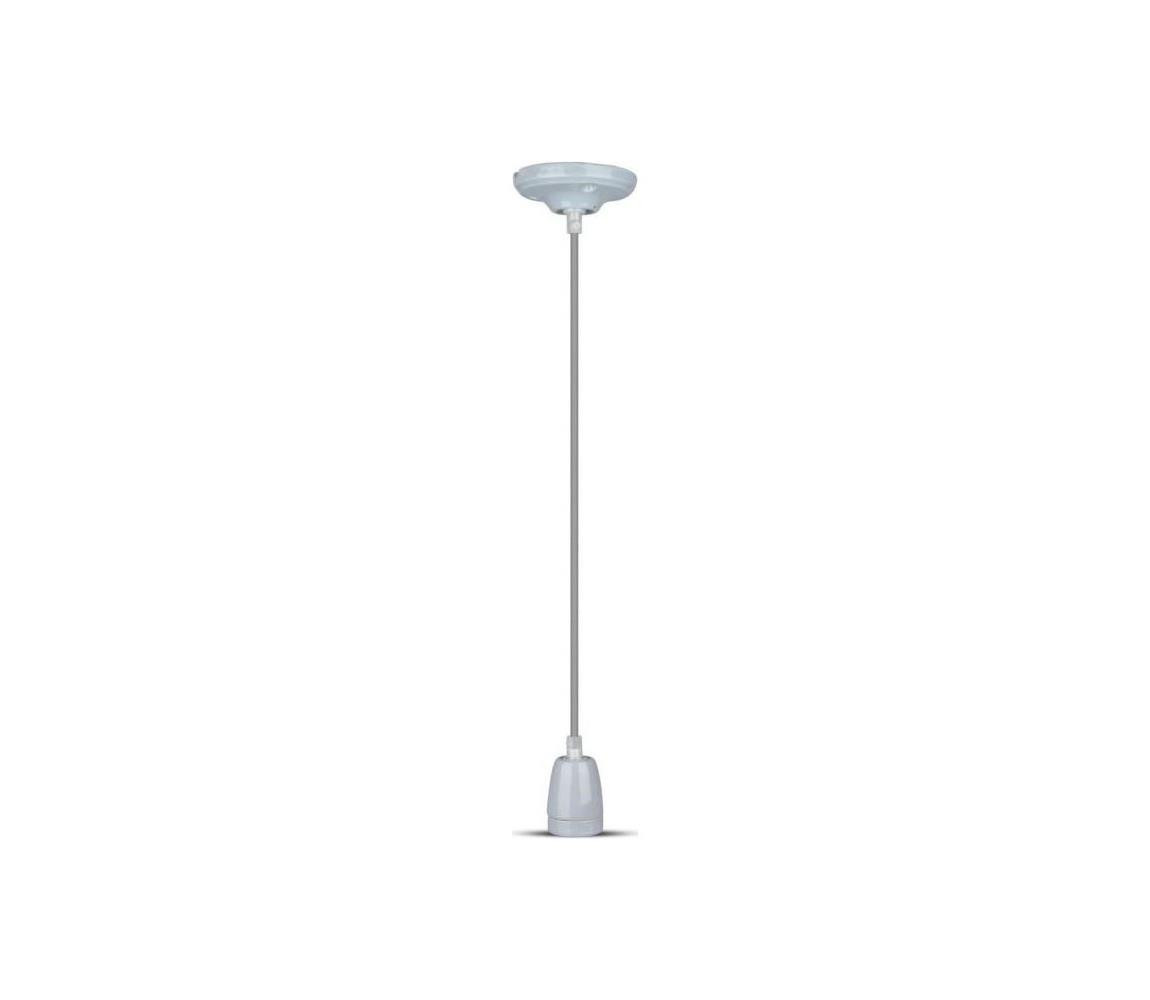 Napájecí kabel 1xE27/60W/230V šedá/porcelán