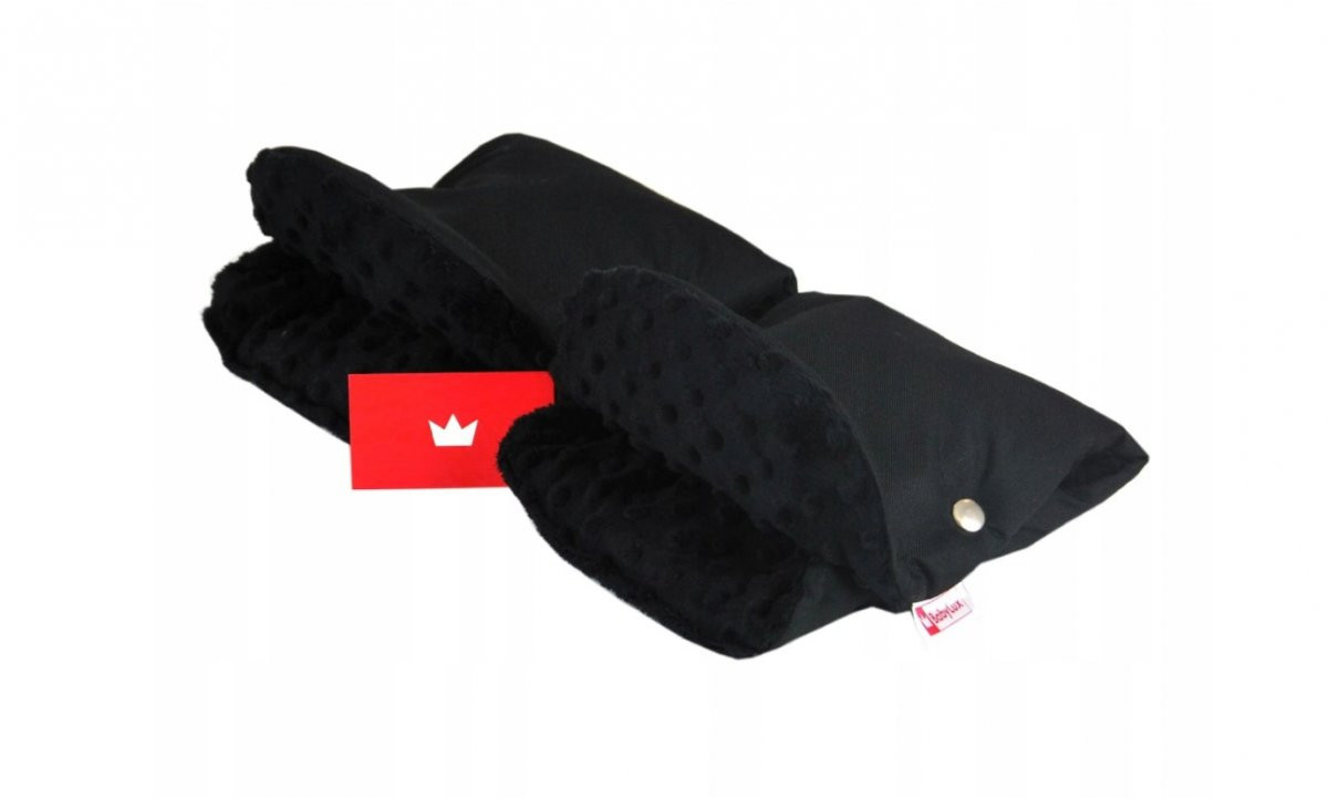 BBL Rukavice se cvoky na madla kočárku minky - černý / černý