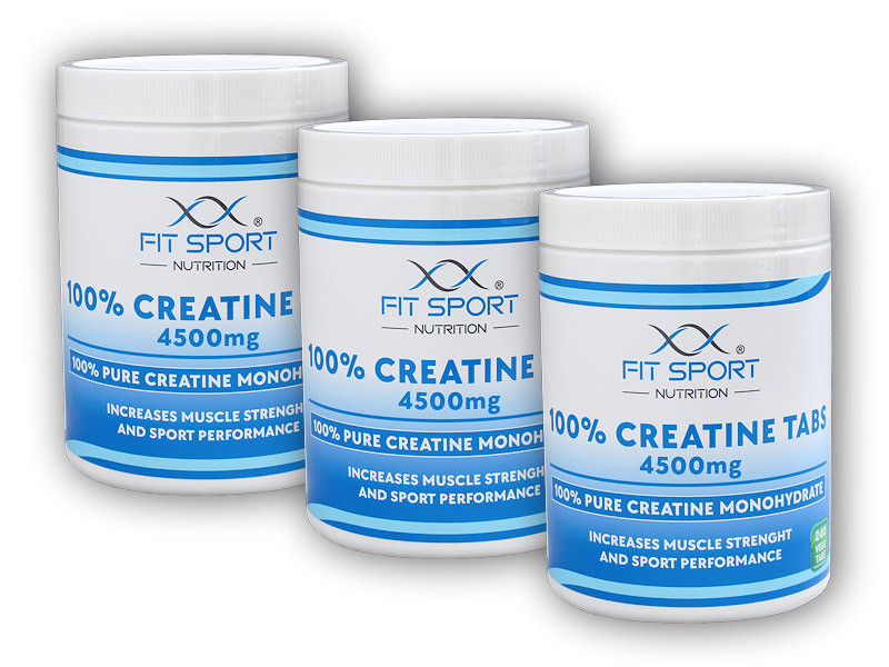 FitSport Nutrition 3x 100% Creatine Tabs 4500mg 240 vege tablet