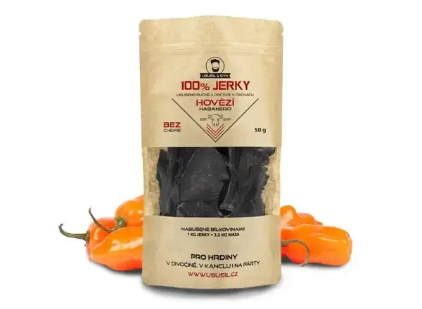 Usušil & syn 100% JERKY Hovězí Habanero 150 g