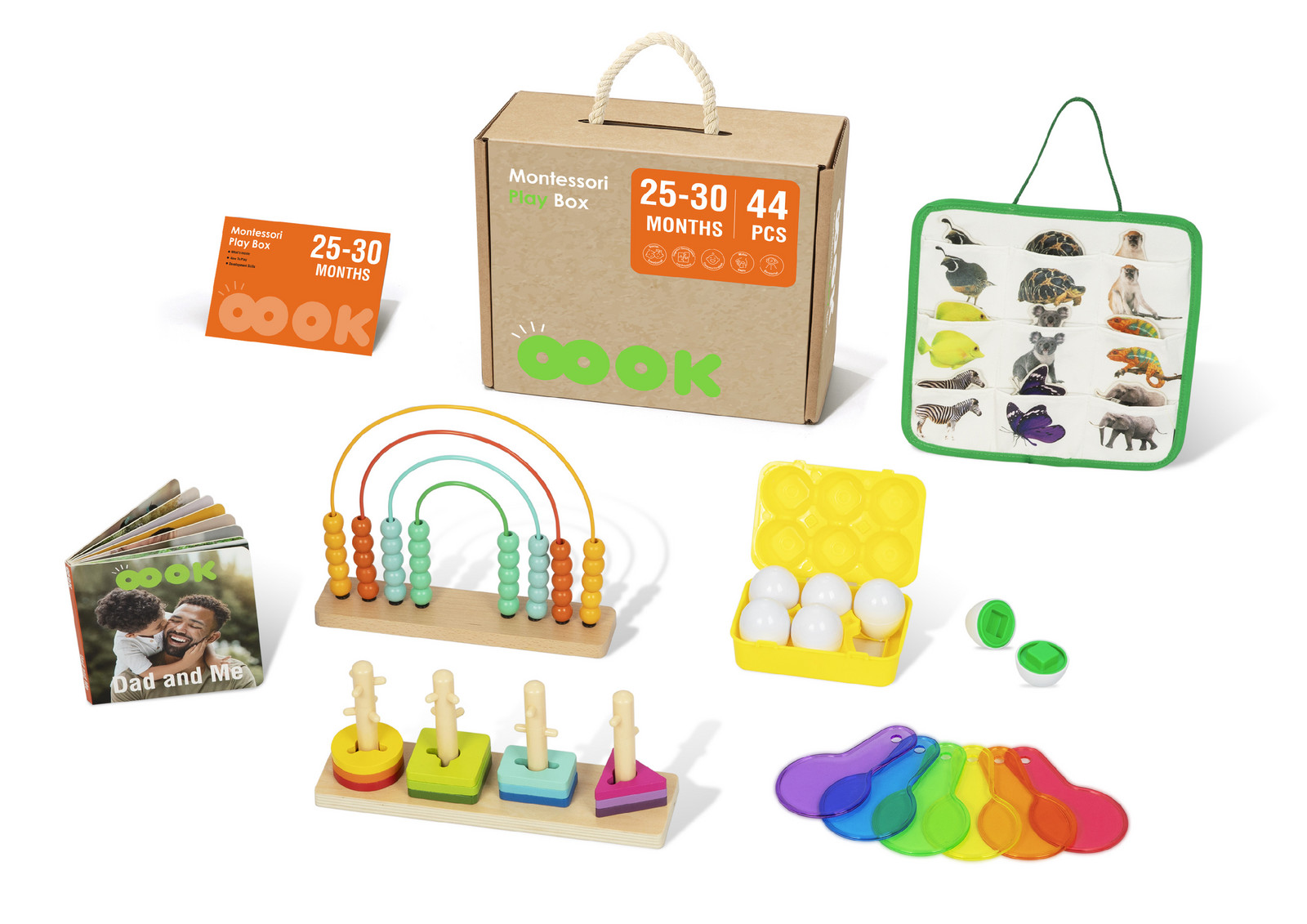 Mamido Mamido Montessori box XXL 44ks Geometrické Tvary Barvy 25-30 měsíců