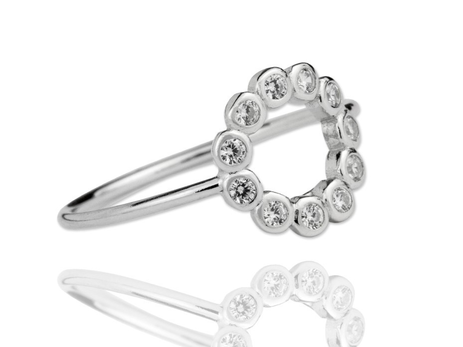 Bangles.cz Prsten Kruh & Zirkony stříbro 925 Velikost: 5,5 - 1,55 cm (EU 50 - 51) 2988/5-5