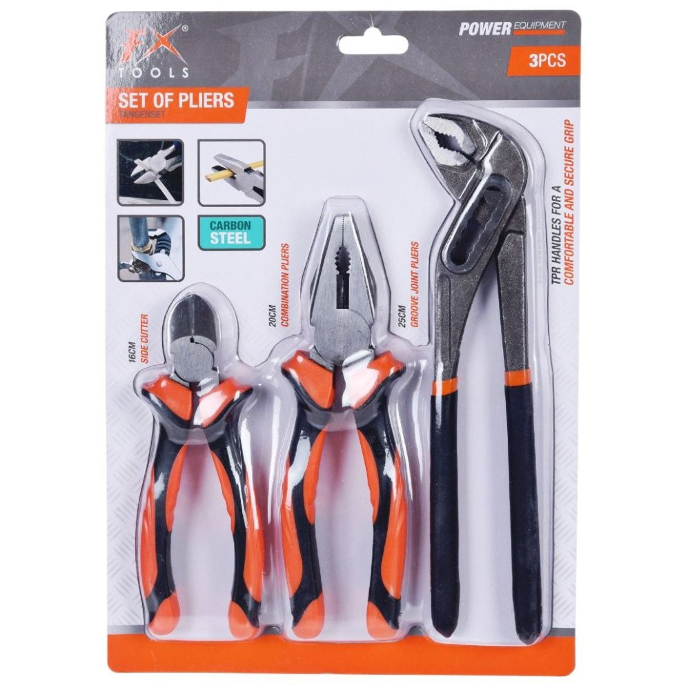 FX TOOLS Siko kleště + kombinačky + boční štípací kleště sada 3 ks KO-R05000040