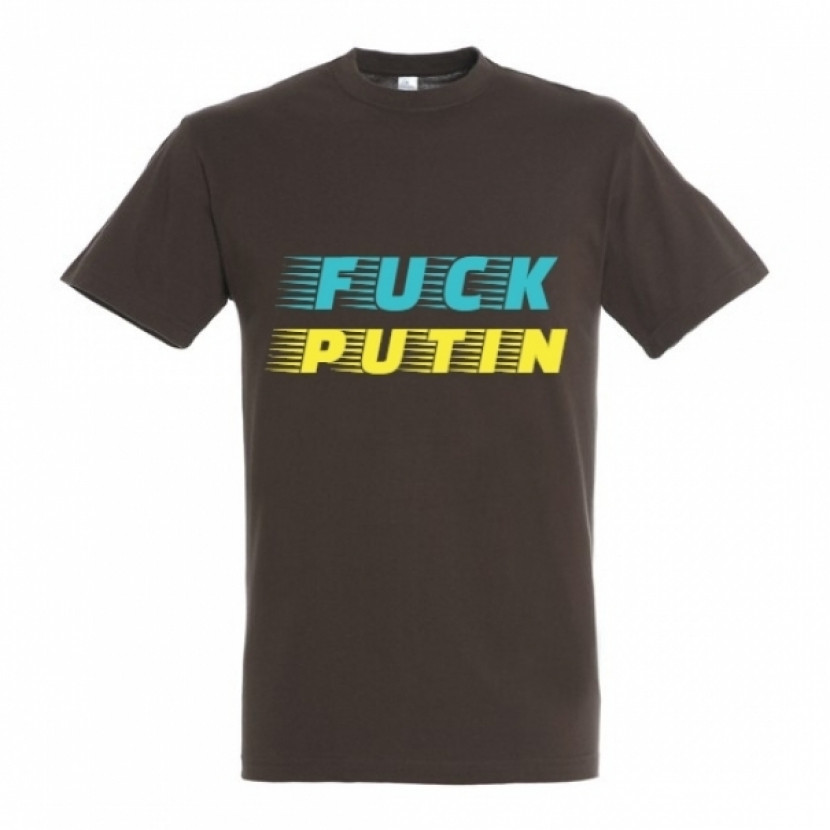 Triko Fuck Putin - hnědé, S