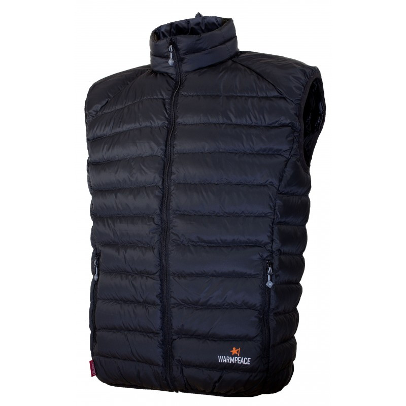 Warmpeace Pánská ultralehká péřová vesta Warmpeace Drake Černá
