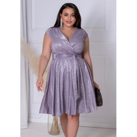 Třpytivé společenské šaty SONIA lila, Velikost 42, Barva Lila GODDIVA 0020024
