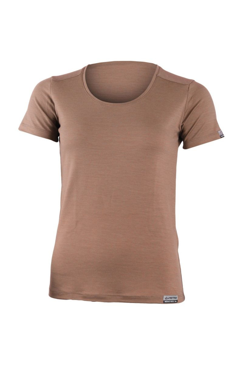 Lasting dámské merino triko IRENA 7474 hnědé Velikost: S