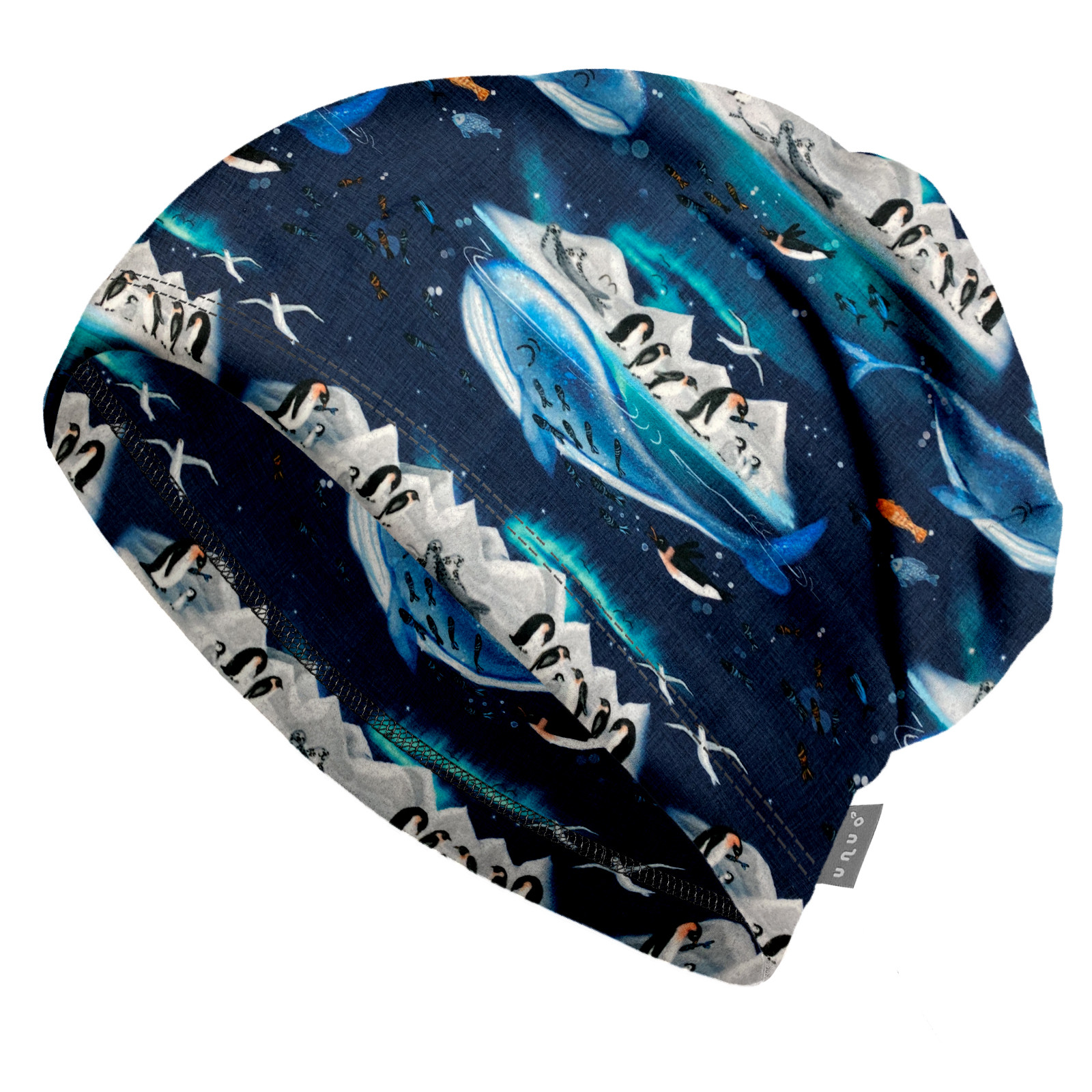 Unuo Unuo, Dětská čepice fleecová Homeless, Tučňáci Velikost: S 8596227113712