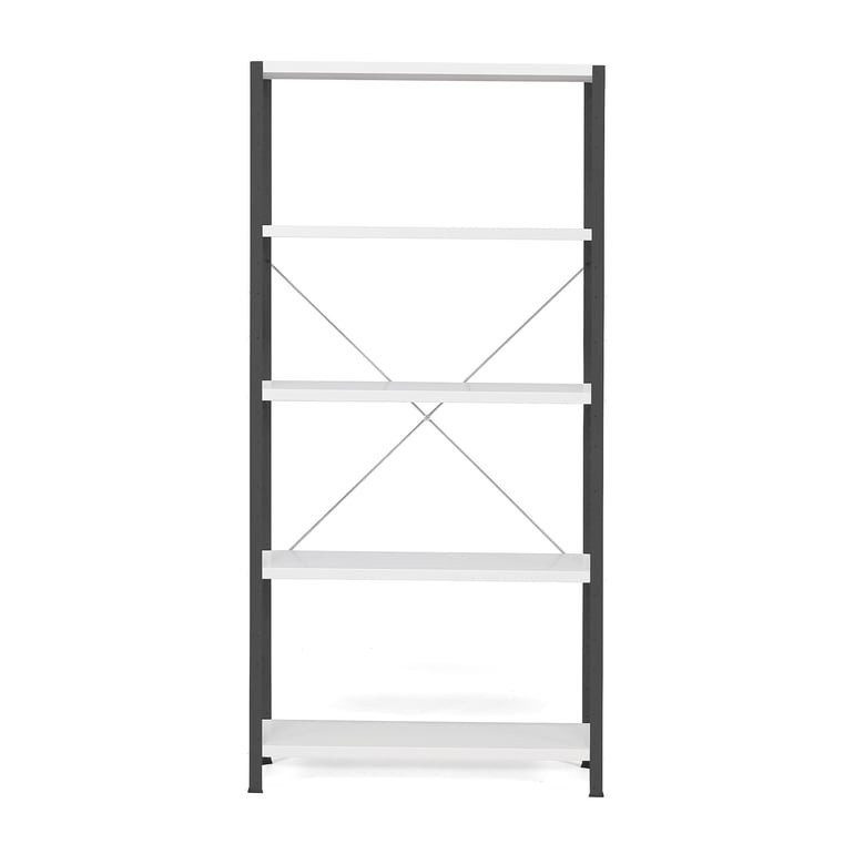 Kovový regál IDEAL, 5 polic, 1970x1010x600 mm, tmavě/světle šedý