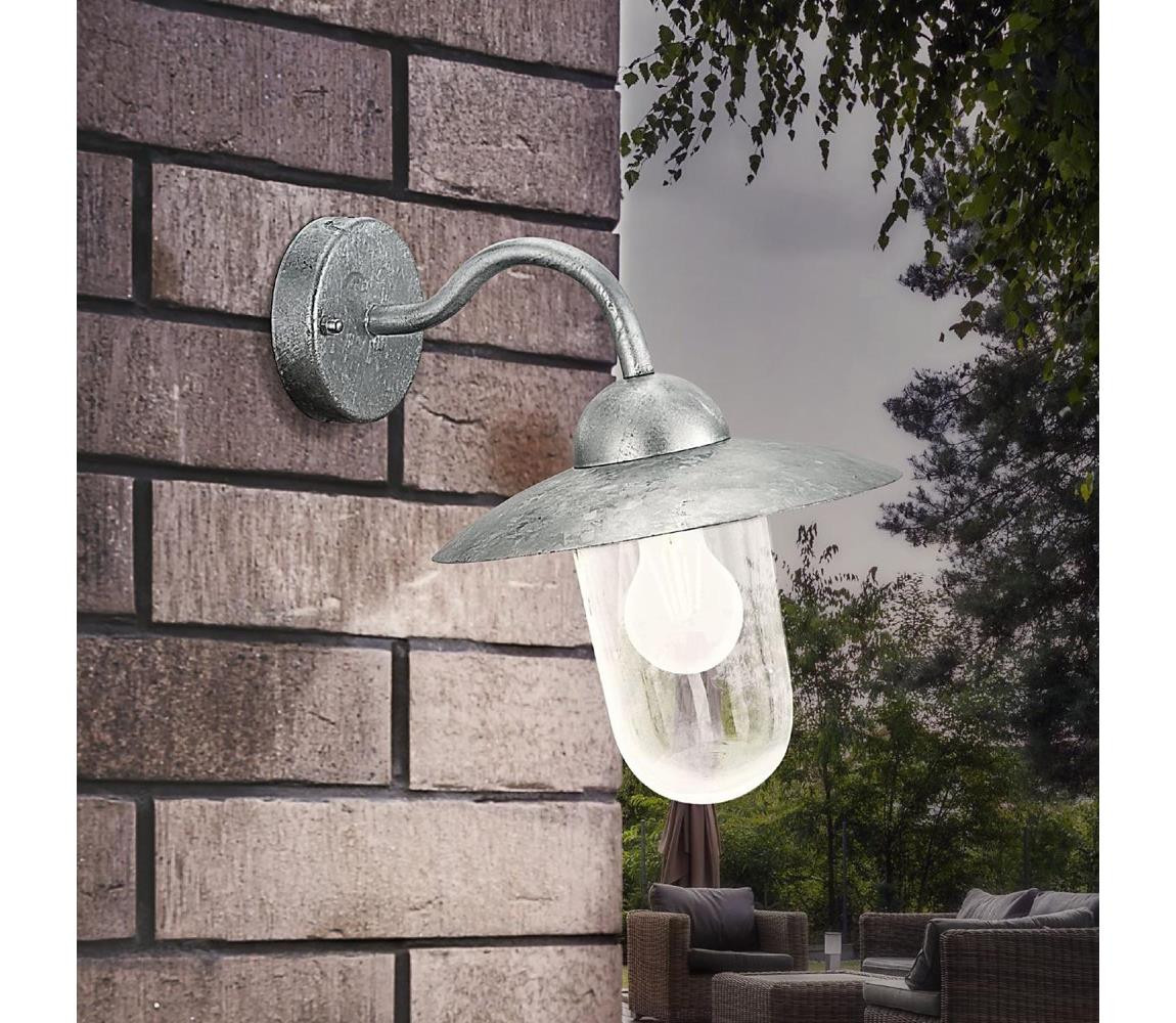 Eglo EGLO 88489 - Venkovní nástěnné svítidlo MILTON galvanizovaná ocel IP44