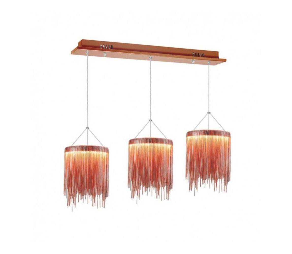 LED Lustr na lanku CASCATA COPPER 3xLED/54W/230V