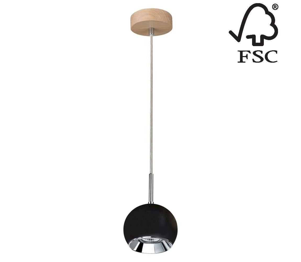 5143174 - LED Lustr na lanku BALL WOOD 1xGU10/5W/230V matný dub