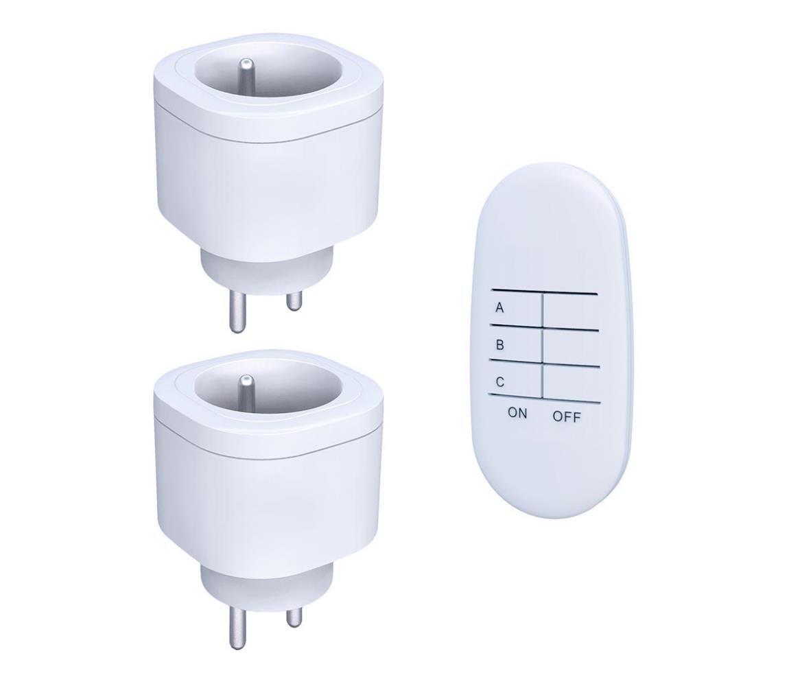 dálkově ovládané zásuvky set 2 + 1, 2 zásuvky, 1 ovladač, learning code; DY08