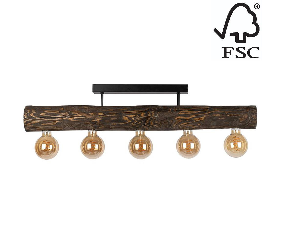 DO6997556 - Přisazený lustr TRABO 5xE27/60W/230V borovice