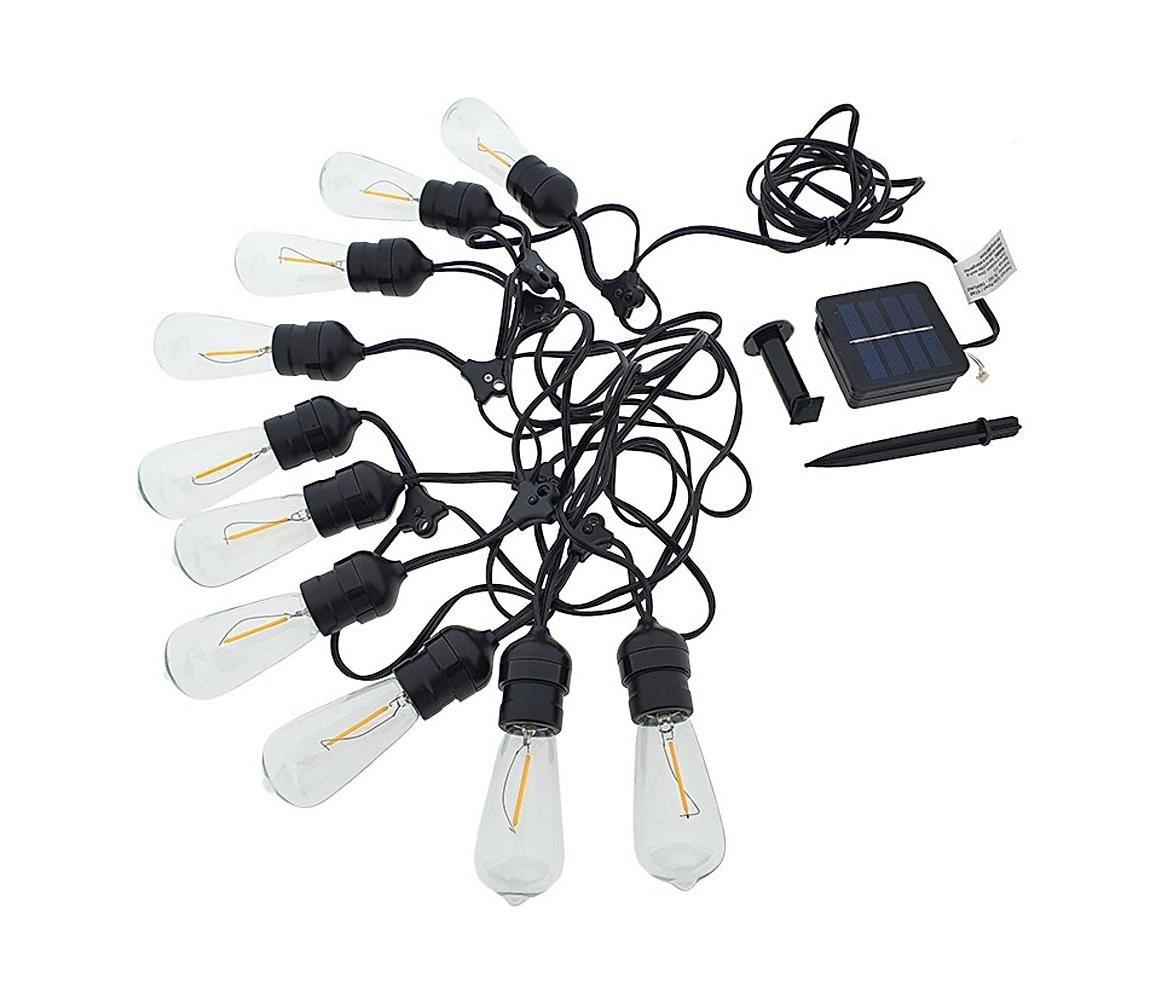 LED Solární řetěz 10xLED/5,94m IP44 teplá bílá