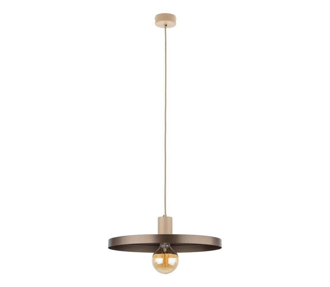 Lustr na lanku SILA 1xE27/15W/230V pr. 40 cm hnědá/béžová