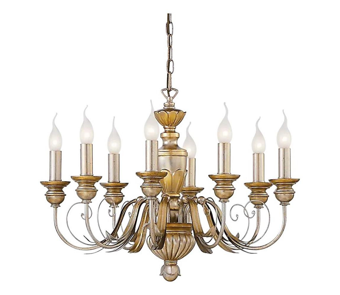 Ideal Lux Ideal Lux - Lustr na řetězu FIRENZE 8xE14/40W/230V pr. 64 cm zlatá