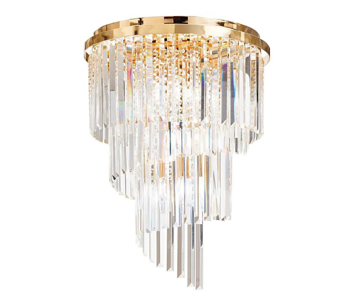 Ideal Lux Ideal Lux - Křišťálový přisazený lustr CARLTON 12xE14/40W/230V pr. 50 cm zlatá