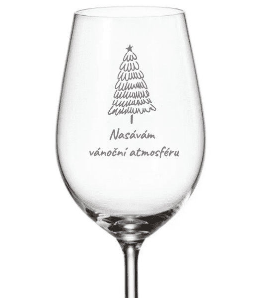 Dekorant Vánoční sklenička na bíle víno NASÁVAM 1KS
