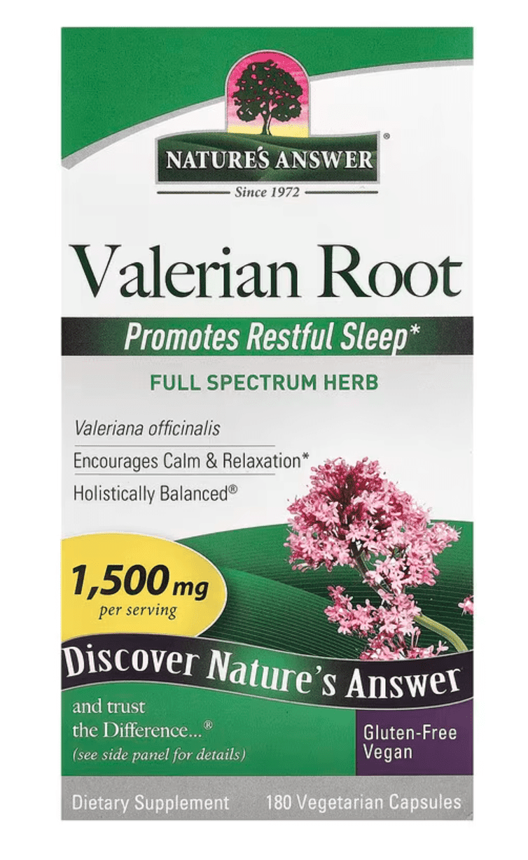 Nature's Answer Valerian Root, Kozlík lékařský, 1500 mg, 180 kapslí