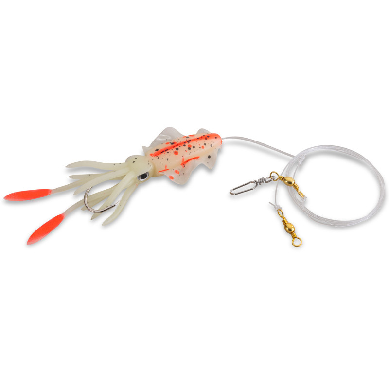 Aquantic návazec Octopus Leader Rig Orange Spotted Luminous-5315055