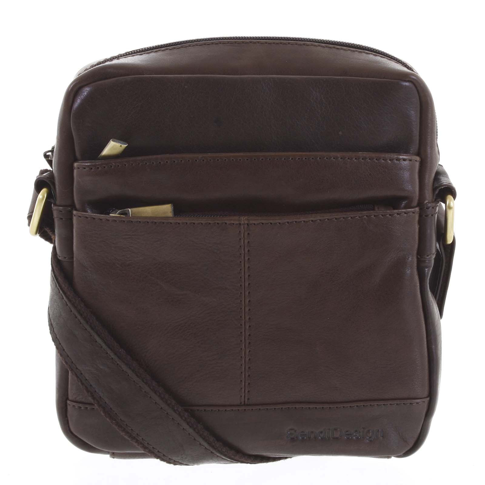 Pánská kožená taška tmavě hnědá - SendiDesign Shaper hnědá
